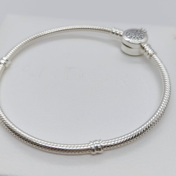 Pandora Moments Sparkling Crown O Snake Chain Bracelet S925 Sliver with box - Picture 5 of 8